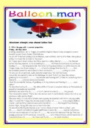 English Worksheet: Balloon man