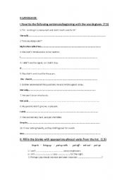 English Worksheet: Language Quiz