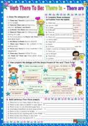 English Worksheet: Verb There to be - Simple Present: There is/ There are