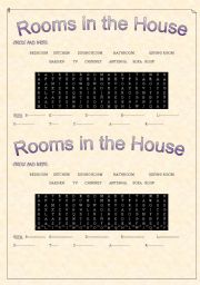 English Worksheet: Rooms in the house