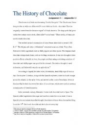 English Worksheet: The History of Chocolate