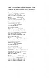 English Worksheet: song 