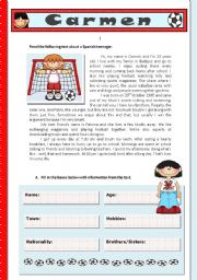 English Worksheet: CARMEN 