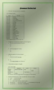 English worksheet: Grammar Review Test