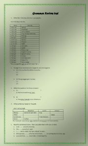 English Worksheet: Grammar Review Test