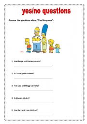 English Worksheet: yes/no questions - verb to be