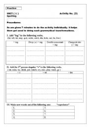 English Worksheet: spelling quiz