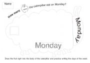 The very hungry caterpillar worksheet 1