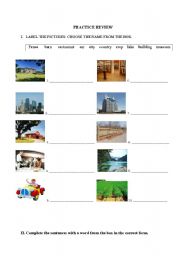 English worksheet: Places and Simple Present Tense