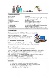 English Worksheet: An Ideal Job