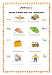 English Worksheet: Short vowels (7 pages)