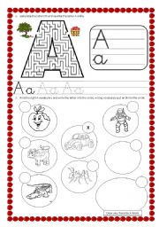 English Worksheet: Alphabet letter Aa 