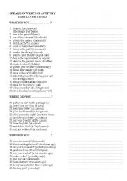 English Worksheet: Speaking & Writing Activity