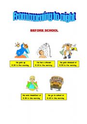 English worksheet: From morning to night