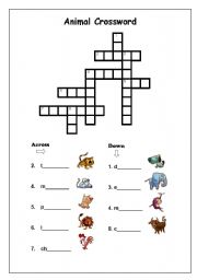 animal cross word