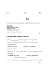 English Worksheet: Adjective or Adverb- Test