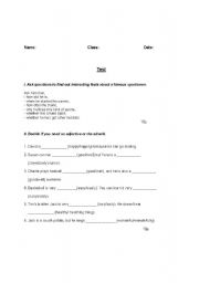 English Worksheet: Adjective or Adverb- Test