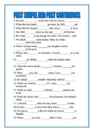 English Worksheet: past simple and past continuous