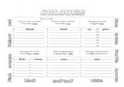 English worksheet: Colours questionnaire