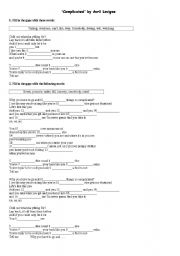 English worksheet: Complicated - Avril Lavigne