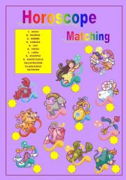 English Worksheet: Horoscope matching