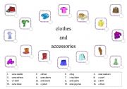 English worksheet: Clothes and Accessories