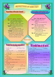 prepositions of direction