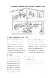 English Worksheet: rooms in the house and furniture