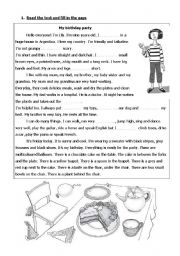 English Worksheet: a birthday party