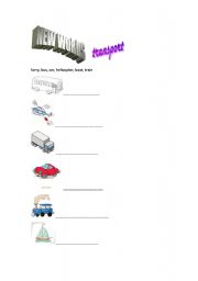 English worksheet: Means of transport