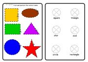 English worksheet: Cut and paste shapes