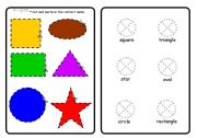 English Worksheet: Cut and paste shapes