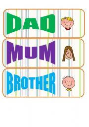 English Worksheet: family flashcards