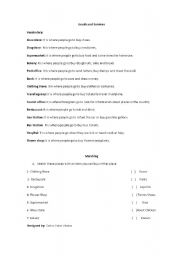 English Worksheet: Vocabulary and Matching about Goods and Services