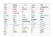 English Worksheet: Relative clause arrange the words activity
