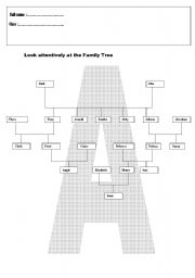 English Worksheet: family tree