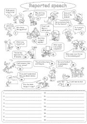 English Worksheet: Reported speech - practice