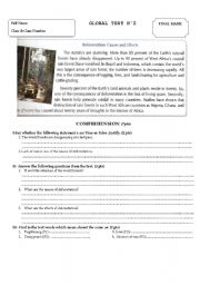 English Worksheet: Global test for common core classes