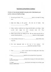 English worksheet: past perfect