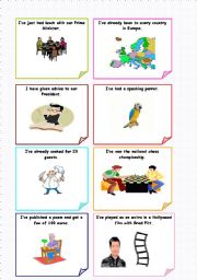 English Worksheet: BEAT MY BRAG game - part I.  - present perfect