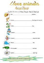 English Worksheet: have got-has got