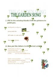 English worksheet: The Garden song