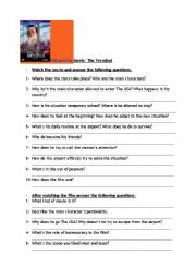 English Worksheet: The Terminal DVD activity