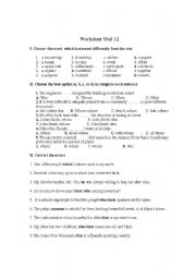 English Worksheet: worksheet for intermidiate level