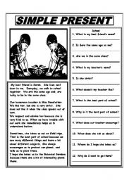 English Worksheet: SIMPLE PRESENT