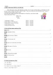 English worksheet: personal information