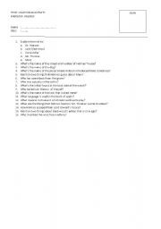 English Worksheet: Post-watching movie activity