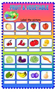 English Worksheet: Fruit and vegetable