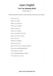 English Worksheet: Learn English