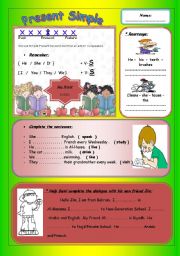 English Worksheet: Present Simple